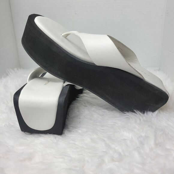 Frame Le Ocean Womens Sandals Size 7 Modern Chunky Wedge Platform Thong Shoes - Picture 6 of 10